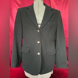L.L. Bean Women's Black Tailored Wool Blend Blazer